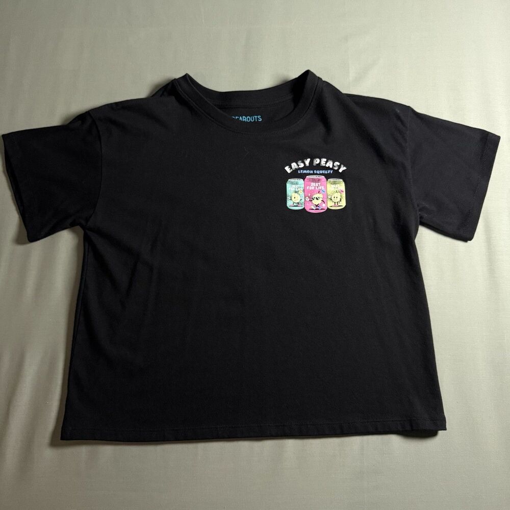 Easy Peasy Zest For Life Lemon Tshirt Junior Size XL Black